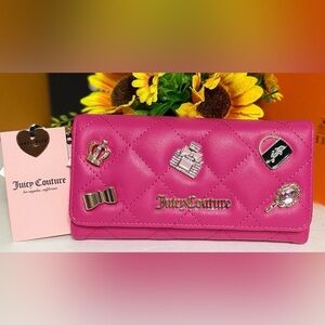 Juicy Couture Pink Quilted Wallet with Charms